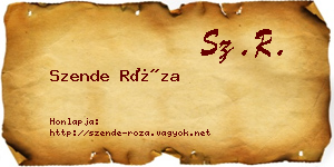 Szende Róza névjegykártya